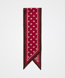 UNFOLK | #-74 Hand print silk scarf (Red)(バンダナ/スカーフ)