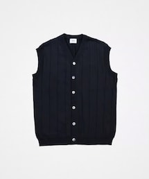 UNFOLK | #-09 Giza cotton vneck knit vest (Black)(ベスト)