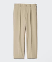UNIQLO | タックワイドパンツ BEIGE; S(パンツ)