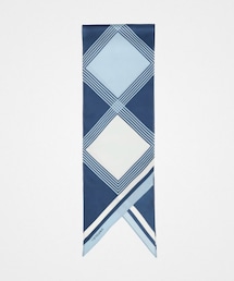 UNFOLK | #-00 Hand print silk scarf (Blue)(バンダナ/スカーフ)