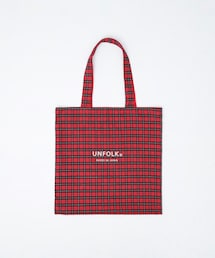 UNFOLK | #-37 Reversible check tote bag (Red)(トートバッグ)