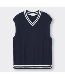 GU | ウォッシャブルチルデンニットベスト　NAVY サイズXL(ベスト)