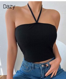 SHEIN ソリッドカラークロップドホルタートップ | キャミソール