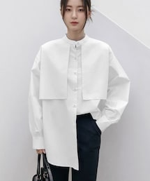 shein | Dazy-Less 無地柄 ボタンフロント ドロップショルダーシャツ(シャツ/ブラウス)