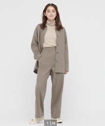 UNIQLO | ブラッシュド　ジャージーストレートパンツ(セットアップ)