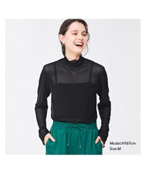 GU | シアーハイネックT(長袖)Q(Tシャツ/カットソー)