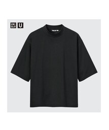 UNIQLO | エアリズムコットンオーバーサイズモックネックT（5分袖）(Tシャツ/カットソー)