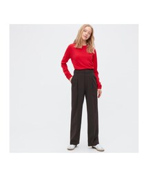 UNIQLO | タックワイドパンツ（丈長め75cm）(スラックス)