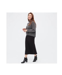 UNIQLO | ストレッチダブルフェイスナロースカート（丈標準80～84cm）(スカート)