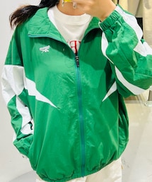 Reebok | Reebok/ナイロンツートンジャケット/Green/Lサイズ着用(ナイロンジャケット)