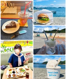 🍨直島の美味しかったもの🍔 | 古民家カフェのガトーショコラ、宇野港のハンバーガー、無農薬レモンソーダ、直島ジェラート、ホテルのモーニング(その他)