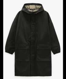 ZARA | ウォーターレペレントオーバーサイズパーカー　 L-XL(モッズコート)