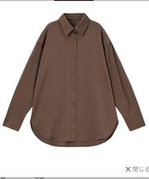 GU | GU カラー：38 DARK BROWN Sサイズ GU｜サテンオーバーサイズシャツ（長袖）　2490円(シャツ/ブラウス)
