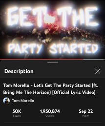 Let’s Get The Party Started(feat. BMTH)/Tom Morello | Hard Rock (2021)(CD)