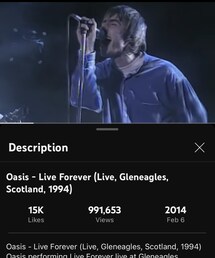 Live Forever (live in 1994) / oasis | Britpop (1994)(音楽/本・雑誌)