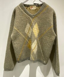 VINTAGE | 60s JANTZEN Argyle V-neck Mohair Sweater (USA製 | 42 [L])(ニット/セーター)