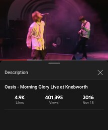 Morning Glory (Live@Knebworth) / Oasis | UK Rock / Britpop (1996)(音楽/本・雑誌)