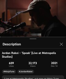 Speak (live@Metroplis Studios) / Jordan Rakei | 音楽/本・雑誌