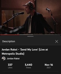 Send My Love (live@Metropolis Studio)/Jordan Rakei | R&B/Soul (2021)(音楽/本・雑誌)