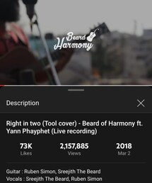 Right In Two(cover) / Beard of Harmony | Metal (2018)(音楽/本・雑誌)