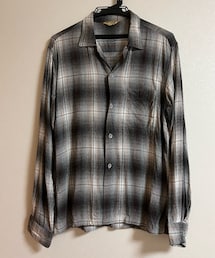 VINTAGE | 極上 *VERY RARE* 60s Black × White × Brown Ombré Check Shirt (USA製)(シャツ/ブラウス)