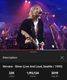 Sliver (Live and Loud, Seattle 1993) / NIRVANA | Grunge (1993)(音楽/本・雑誌)