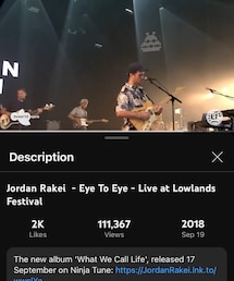 Eye To Eye (live@Lowlands Festival) / Jordan Rakei | R&B/Soul (2018)(音楽/本・雑誌)