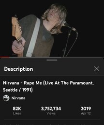 Rape Me (live@ The Paramount) / NIRVANA | Grunge (1991)(音楽/本・雑誌)