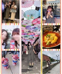 旅の思い出🚃 | 本当に楽しかった♡うにいくら丼も最高♡レトロな街並み喜んでいただき良かったな♡ジルちゃん可愛くてポーズも素敵で絵になるけれど、私が撮り慣れてないしブスすぎて泣いたや😂せっかくの写真もごめんねぇ😂🙏でも今度はもっとたくさん撮りたいな♡(その他)