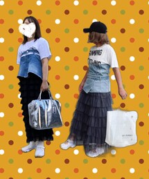 さっちゃんありがとー♡ | 白Tにデニムビスチェにヒラヒラスカートにエアリフト♡完璧👌さっちゃんありがとう♡本当wearは勉強になります📝✨(その他)