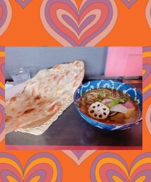 LuncH | 昨日のランチ🍜スープカレーラーメン？ナンが食べ切れなくて息子へ🙏野菜たくさんでお腹いっぱいで夜ご飯食べられなかった😅(その他)