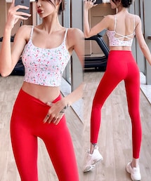 ZOMIGEN | ZOMIGEN｜柄物ヨガセットアップ　S(レギンス/スパッツ)