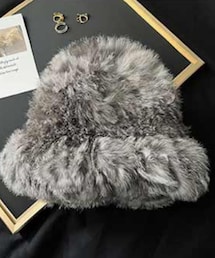 no brand | ラビットファーニット帽(ニットキャップ/ビーニー)