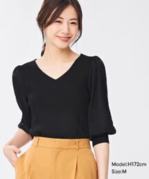 GU | サテンスリーブセーター(7分袖)Z(ニット/セーター)