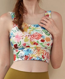 ZOMIGEN | ZOMIGEN｜カラフル花柄ヨガタンク 夏ヨガブラ　S(キャミソール)