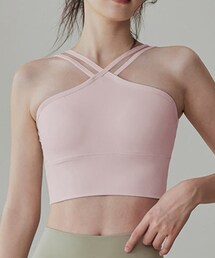 ZOMIGEN | ZOMIGEN｜ダブルストラップ スポブラ 美シルエット　ピンク　M(キャミソール)