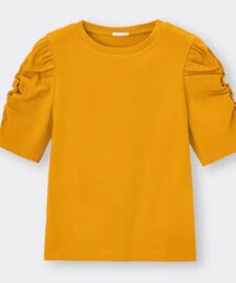 GU | リブボリュームスリーブコンパクトT(半袖)(Tシャツ/カットソー)