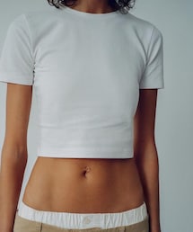 ZARA | クロップド ストレッチ Ｔシャツ(Tシャツ/カットソー)