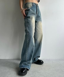 TRIFLE | ヴィンテージブラッシュワイドデニムパンツ(デニムパンツ)