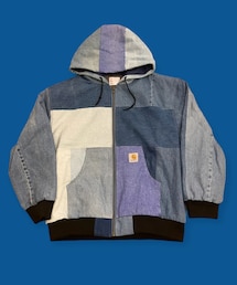 Carhartt | Vintage デニムパッチワーク ジップアップパーカー(ジャケット/アウター)