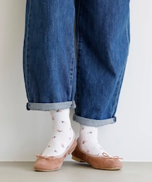 靴下屋 | ゴムくちソフト小花柄ショートソックス0311-30989・01(ソックス/靴下)
