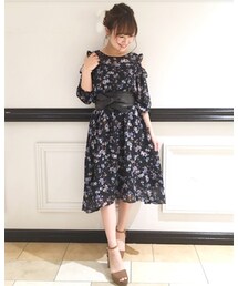 laboratory work | 花柄プリントオープンショルダーワンピース(ワンピース)