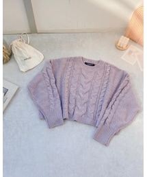 AS KNOW AS plus | ◇モールケーブルショートニットプルオーバー(ニット/セーター)