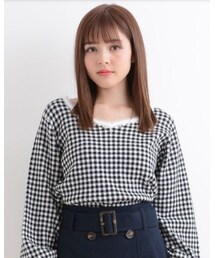 MAJESTIC LEGON | パール付ギンガムジャガードプルオーバー(ニット/セーター)