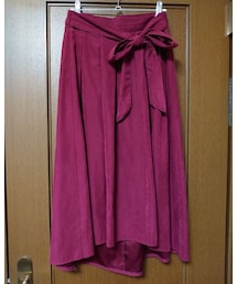no brand | サッシュ付 イレヘム スカート ボルドー(スカート)