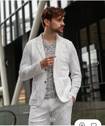 EPOCA UOMO | 【PRIMA COLLECTION】【セットアップ】【ウォッシャブル】ボタニカルジャカードジャケット(テーラードジャケット)