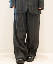 GU × Beautiful People | タックワイドパンツ(ストライプ) (セットアップ)