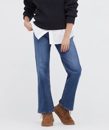 UNIQLO(women's) | フレアハイライズジーンズ(ブルー)(デニムパンツ)