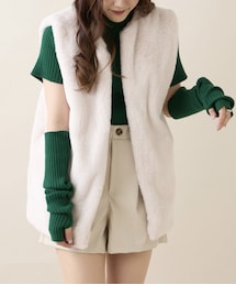 OLIVE des OLIVE | アウトレット限定　ラビット風エコファーベスト　アイボリー(ベスト)