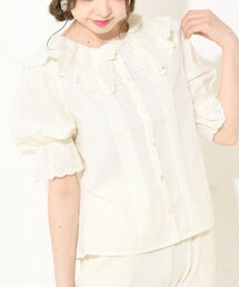 one after another NICE CLAUP | えりかわいいブラウス　アウトレット限定(シャツ/ブラウス)